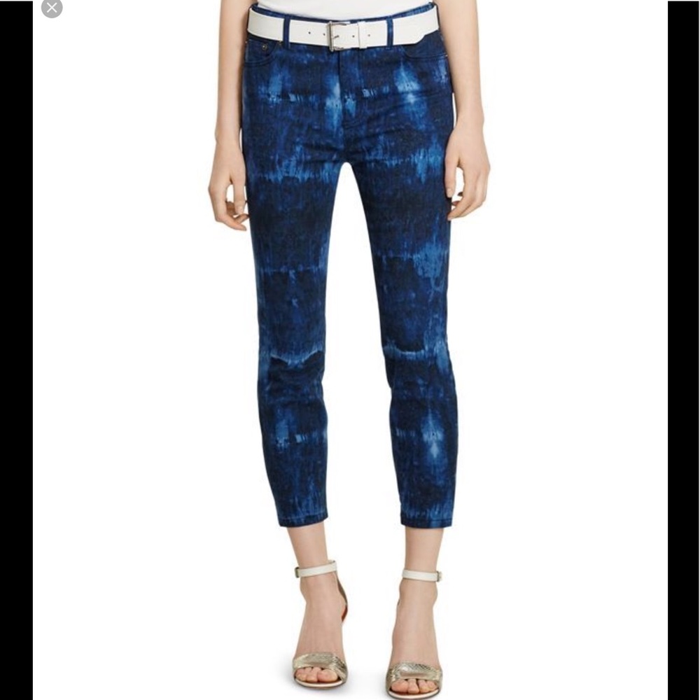 NWT Ralph Lauren Blue TieDye Skinny Cropped Jeans